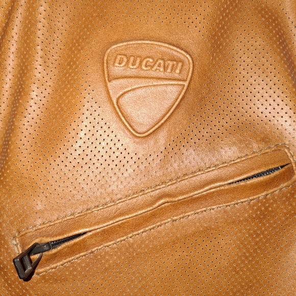 Dainese Ducati Tan Leather Jacket Size 54 - Picture 3 of 9